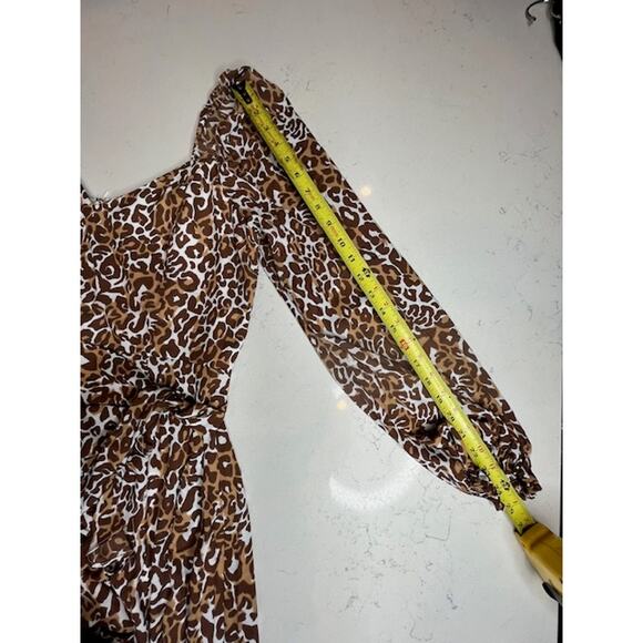 Lilly Pulitzer New Lila Cheetah Print Long Sleeve Mini Dress Size 14 - Picture 14 of 15